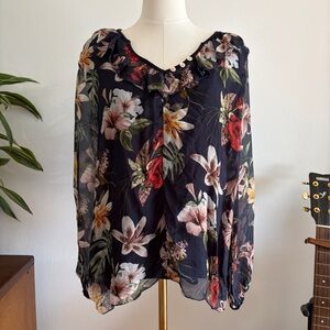 Made in Italy floral silk blouse